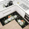 thumbnail image 4 of Fall Kitchen Rugs Set of 2,White Pumpkin Leaf Harvest Thanksgiving Floor Mats and Rugs Non Skid Washable for Kitchen Home Decor,Fall Farmhouse Decorations and Accessories (17"x47"+17"x30"), 4 of 6