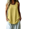 thumbnail image 6 of Womens Tank Tops Cotton Linen Casual Sleeveless Vest Summer Loose Comfy Camisole Yellow Tank Tops for Women, 6 of 9