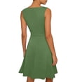 thumbnail image 6 of Einccm Women's Sleeveless V Neck Ruched Drawstring Mini Dress Solid Color Bodycon Wrap Style for Casual Summer Wear, Date Night, Parties and Weekend Outfits, 6 of 7