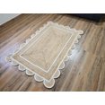 thumbnail image 1 of Shree Exports Hand Woven Farmhouse Jute Area Scalloped Rug (White, 2'x6' Feet), 1 of 5