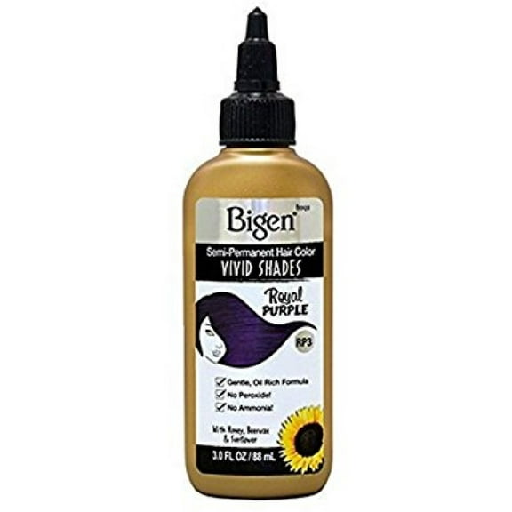 Bigen Vivid Shades Semi-permanent Hair Color, Royal Purple 3 oz (Pack of 2)