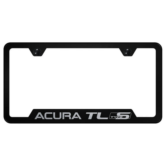 Acura TL Type S Laser Etched Logo Cut-Out License Plate Frame (Black)