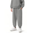 thumbnail image 2 of Ashirexll Boys and Girls Sweatpants Winter Pants Solid Color Warm with Elastic Waist and Pockets for 2-13 Year, 2 of 4