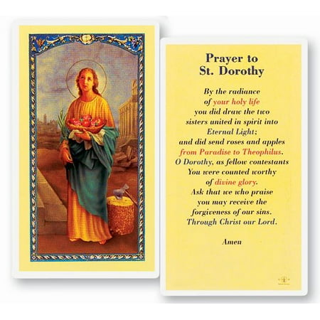 

Saint Dorothy Laminated Catholic Prayer Holy Card with Prayer on Back Pack of 25