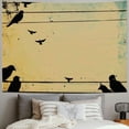 thumbnail image 2 of Orinice Birds Power Line Silk Screen Tapestry Wall Hanging Unique Style Graphic Tapestries Home Wall Decor Art for Living Room Bedroom Apartment Farmhouse Dorm 50x40inch, 2 of 6