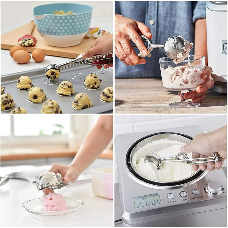 Cookie Scoop Set, Include 1 Tablespoon/ 2 Tablespoon/ 3 Tablespoon, 3 PCS Cookie  Scoops for Baking, Portion Scoop, Ice Cream Scoop With Trigger Release,  Made of Stainless Steel 