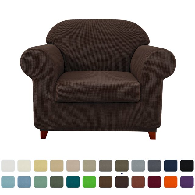 2024 Textured Grid Stretch Sofa Cover Couch Slipcover with Separate Cushion Cover(Gray Sofa)