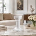 thumbnail image 6 of Candle Holder,Resin Roman Pillar Candlestick Fluted Classical Carved Pedestal,Multi Height Display Prop For Wedding Classroom Photoshoot Dining Table Decor(White), 6 of 8