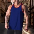 thumbnail image 2 of Awwp Mens Tops Men’S Muscle Tank Top Athletic Sleeveless Shirt Breathable Cotton/Polyester Blend for Gym And Casual Wear Dark Blue XXL, 2 of 6