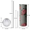 thumbnail image 5 of 20oz Pioneer Flower Skinny Tumblers Stainless Steel Tumbler with Lid and Straw,Vacuum Insulated Double Wall Travel Tumbler Cups with Cleaning Brush for Coffee,Tea, 5 of 6
