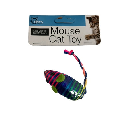 Striped Mice Cat Toy Engage Your Feline’s Hunting Instincts with Stalking Chasing Chewing and Hide and Seek Fun Rope Wrapped Plastic Mouse with Twisted Tail for Endless Playtime Multi