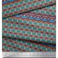 thumbnail image 3 of Soimoi Blue Cotton Duck Fabric Aztec Geometric Fabric Prints By Yard 56 Inch Wide, 3 of 3