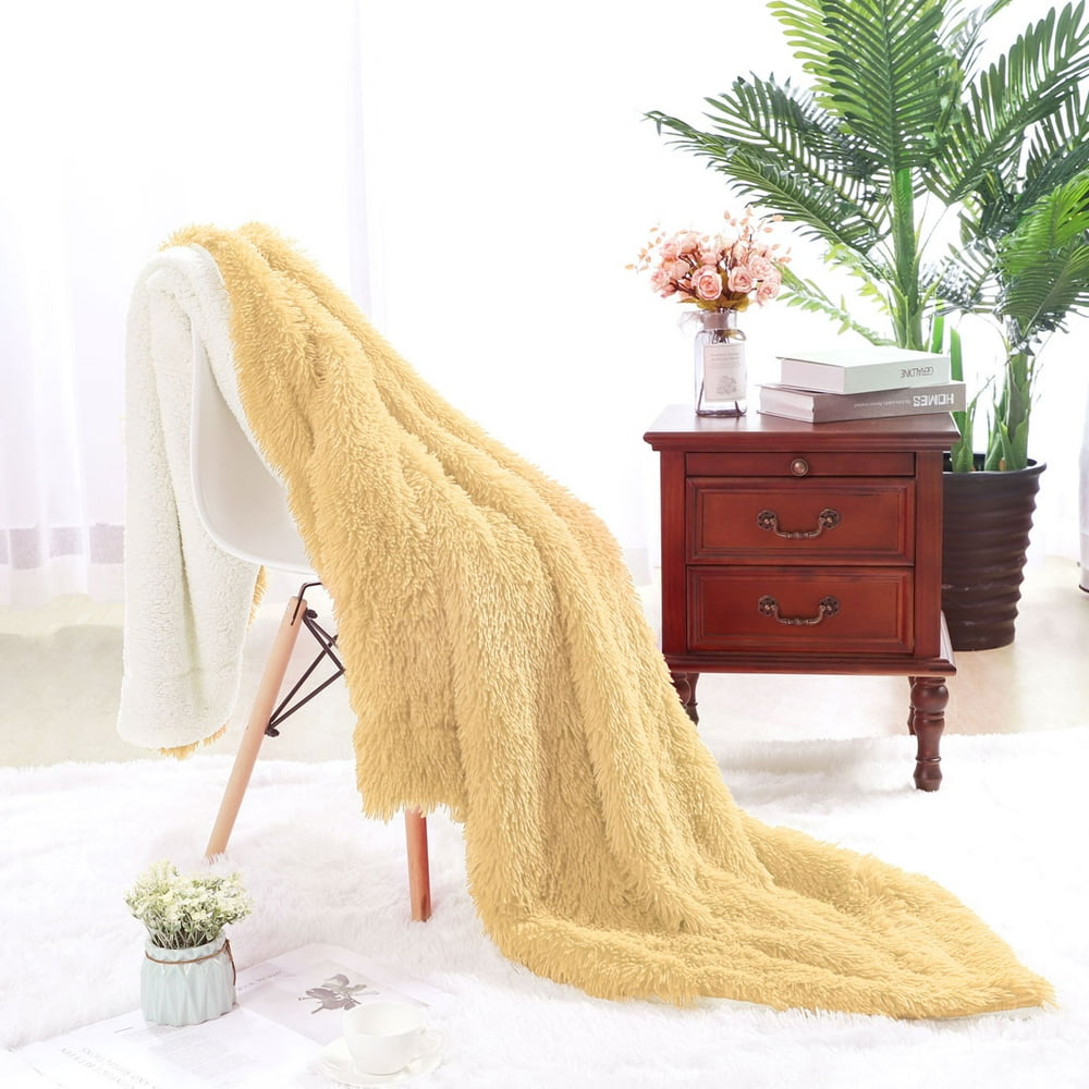 Shaggy Faux Fur Blanket Long Plush Twin Size Blanket 59"x 78" Walmart
