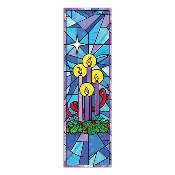 Christian Brands F17642X6P 2 x 6 in. Stained Glass Series Banner, Celebrate Advent