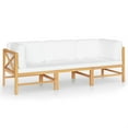 thumbnail image 4 of vidaXL 3-Seater Patio Sofa with Cream Cushions Solid Teak Wood, 4 of 5