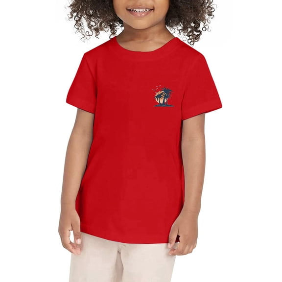 Boys' Tops, Tees & Shirts Girls Summer Coconut Tree Sunset Beach Hawaii Vacation Short Sleeve Tropical Graphic Tees
