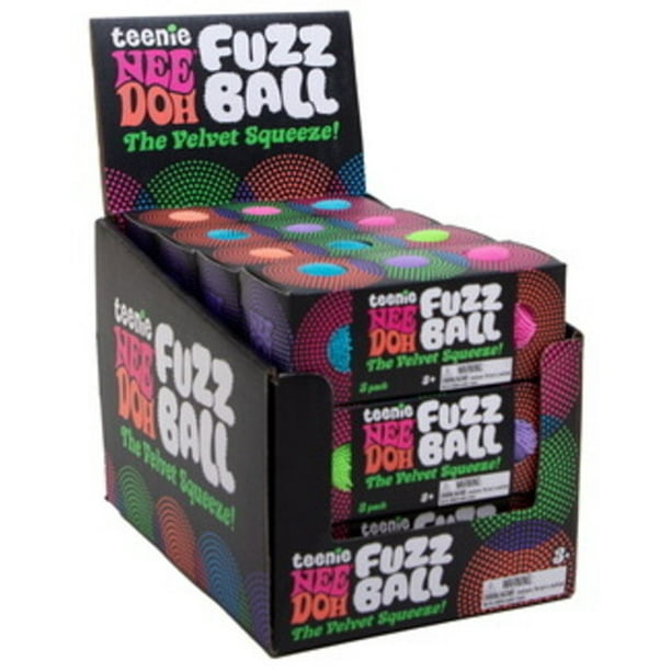 NeeDoh Teenie Fuzz Ball - Includes 3 Mini Fuzz Balls - Randon