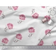 thumbnail image 3 of Soimoi White Cotton Jersey Fabric Grandiflora Roses Floral Printed Craft Fabric by the Yard 58 Inch Wide, 3 of 3