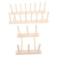 thumbnail image 5 of RENACLIPY Kitchen Storage Rack Set of 2 Beige Wood Plate Holders for Efficient Kitchen Organization, 5 of 8