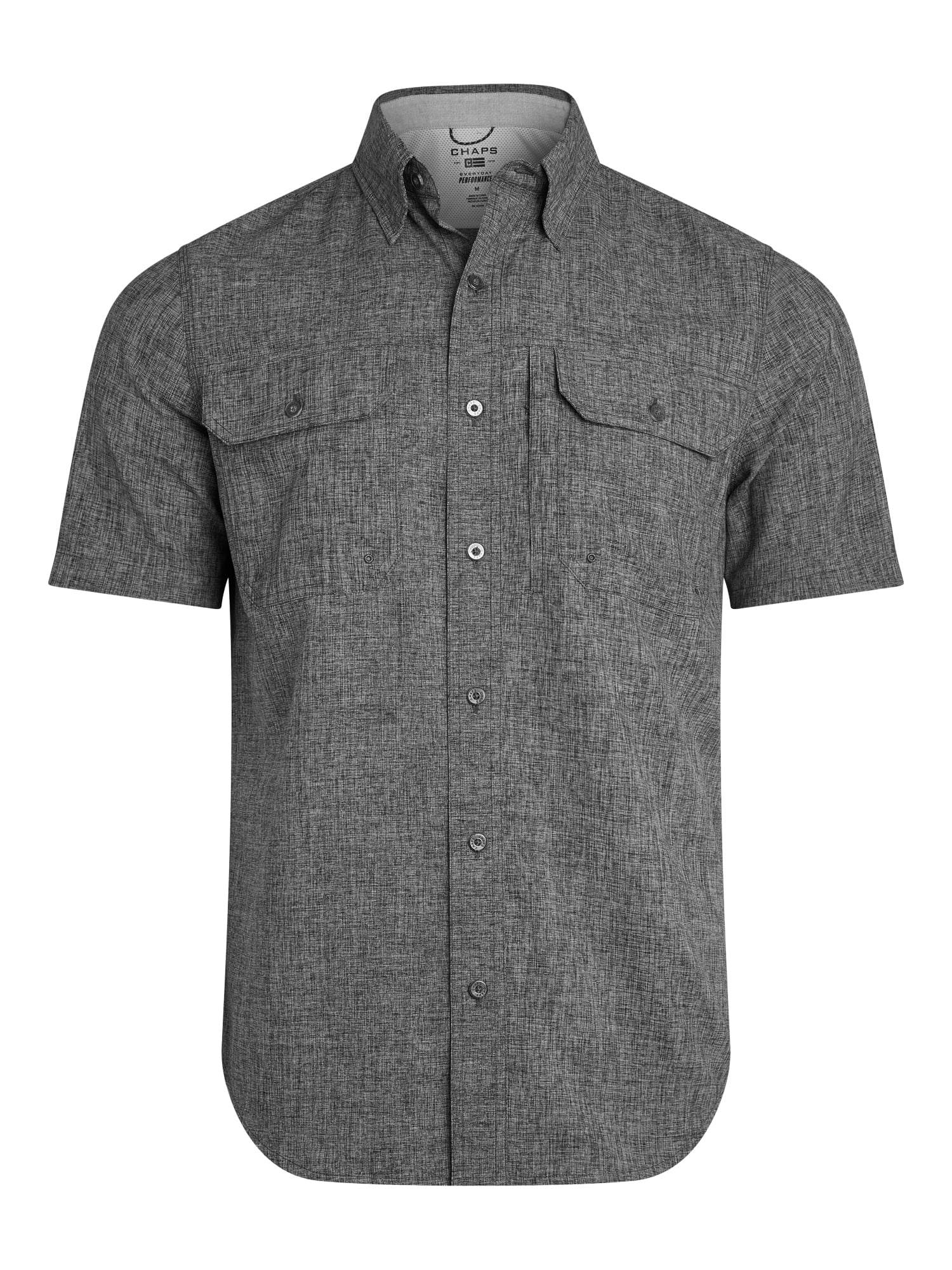 Chaps Men's and Big Men's Short Sleeve Everyday Performance Chambray Shirt, Sizes S-3XL