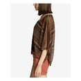 thumbnail image 3 of SANCTUARY $79 Womens New 1014 Brown Striped V Neck PONCHO  Top XS B+B, 3 of 4
