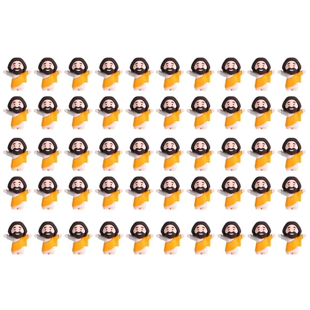 SGACAI HFINGAQEX 50 piezas de estatuas en miniatura de PVC, figuras religiosas para Navidad, Hanukkah, decoraciones cristianas de Halloween y Pascua