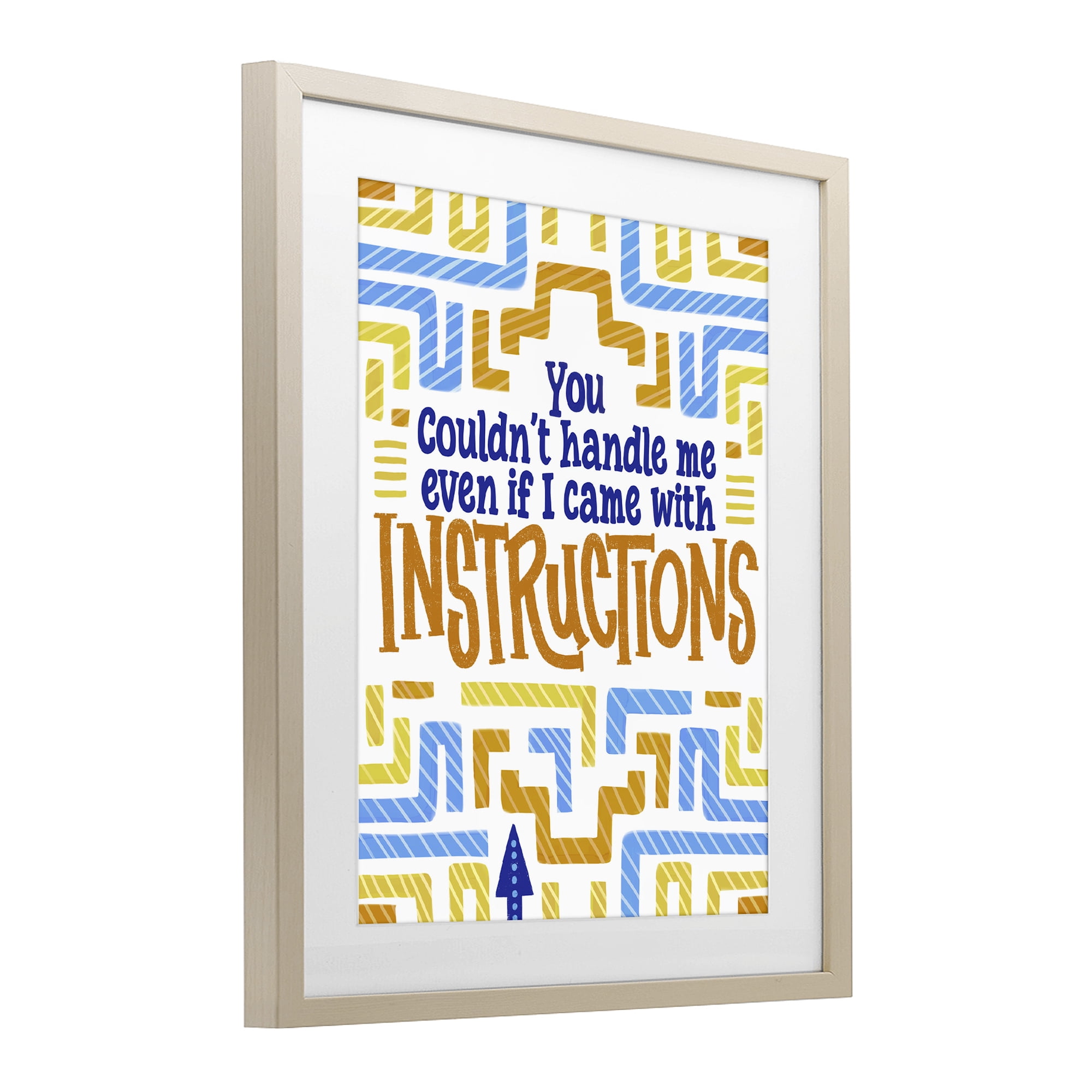 Stupell Industries Funny Can't Handle Me Birch Framed Print Under Glass, design by Connie Summers