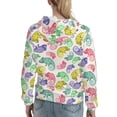 thumbnail image 7 of Lsque Colorful Pattern With Cute Chameleons Pattern Casual Women's Hoodie,Hooded Sweatshirt with Kangaroo Pocket,Pullover Hoodie with Eye-catching Drawstrings-XX-Large, 7 of 7