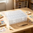 thumbnail image 5 of UYUH Small Bead Organizer Box Mini Clear Plastic Storage Containers , Ideal Craft Case for Beads, Jewelry Making, Nail Art, Diamond Painting Small Parts Craft Storage Box,6.93*6.93*2.44in, 5 of 7