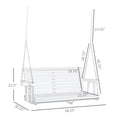 thumbnail image 3 of Outdoor Porch Swing: 46-Inch White 2-Seater Bench with Drink Holders, 440 lb Weight Capacity, 3 of 10