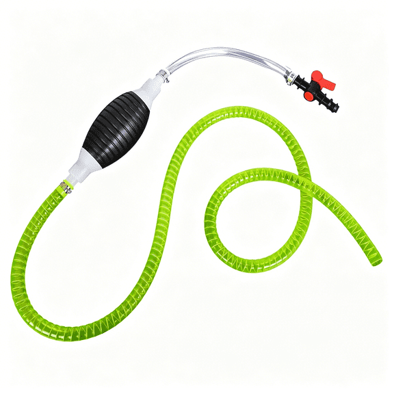 CURYMAY Car Gasoline Siphon Hose Pump, Portable High Flow Fuel Transfer Pump with PVC Hose, Manual Hand Siphon Accessories for Gas Oil Petrol Diesel Fluid Water, Universal for Most Vehicles