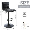 thumbnail image 4 of Bar Stools Set of 2, 360° Swivel Modern Square Bar Stool with Back, PU Leather Adjustable Height BarStools for Kitchen Dining Cafe, Black, 4 of 10