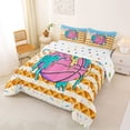 thumbnail image 2 of Erosebridal Basketball Ice Cream Drip Queen Comforter Set, Waffle US Flag Bedding Comforter Set, Colorful Polka Dots Reversible, 1 Comforter and 2 Pillowcases, 2 of 6