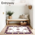 thumbnail image 3 of ODIKA 4'x6' Machine Washable Non-Slip Area Rug, Abstract Loom Floral High Traffic Rug, White, 46980, 3 of 7