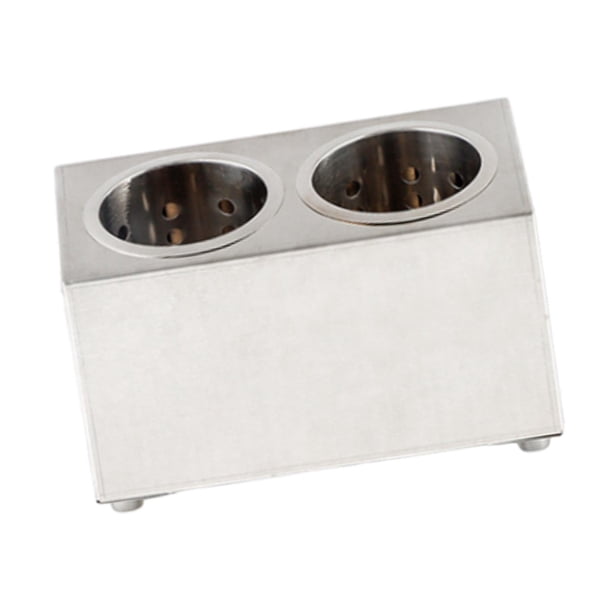 Soporte para cubiertos de acero inoxidable, soporte para cubiertos multirejilla, organizador de cubiertos para despensa, cafeterías, restaurantes y 2 cuadrícula