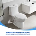 thumbnail image 3 of ADA Commercial One Piece Toilet Dual Flush 0.8/1.28 GPF, Comfort Height Ceramic with Soft Close PP Seat, CUPC Certified 12 inch Rough In, White, 3 of 7