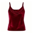thumbnail image 4 of BUIGTTKLOP Velet Tops for Women Adjustable Spaghetti Strap Sleeveless Shirts Scoop Neck Velour Camisole Tops Loose Fitted Party Camis, 4 of 6
