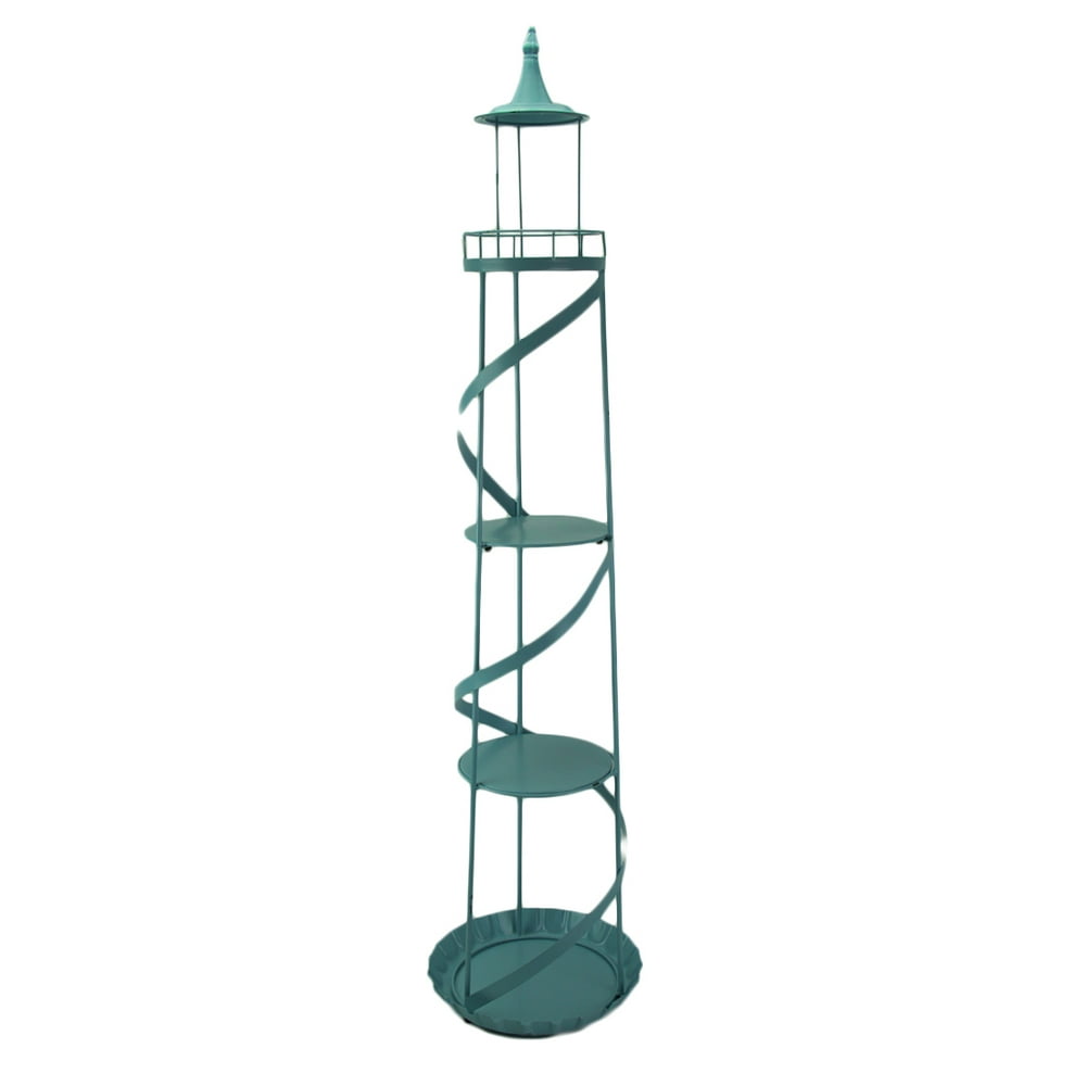 56 Inch Tall Metal Lighthouse Standing Shelf