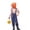 Girl_A1, variant on Halloween Family Matching Costume Sets, Pumpkin Head Mask with Striped Shirt and Suspender Pants, Parent-Kids Scarecrow Cosplay Outfit for Party