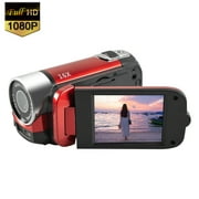 GoldCherry Camera Camcorder,Camcorder Digital Video YouTube Vlogging Camera Recorder Full HD 1080P 2.7 Inch 270 Degree Rotation LCD 16X Digital Zoom Camcorder with A Batteries (Red)
