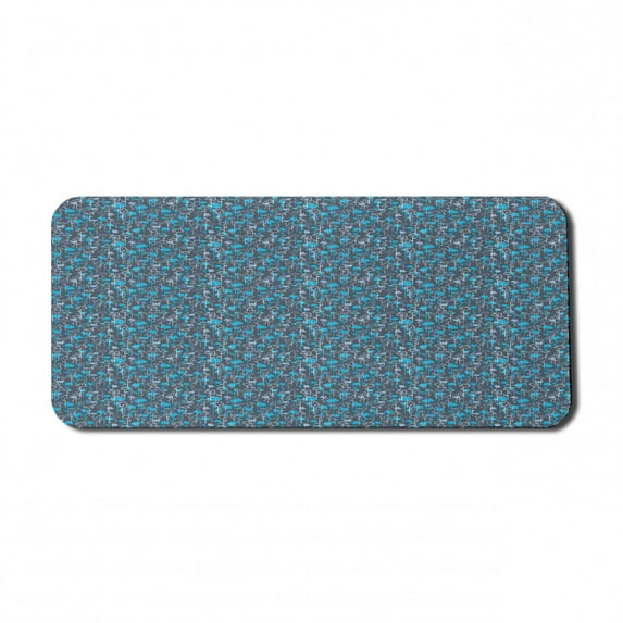 Flowers Computer Mouse Pad, Flower Bouquets Meadow Essence Blossoming Rural Field Garden Yard, Rectangle Non-Slip Rubber Mousepad X-Large, 35" x 15", Sea Blue and Purple Grey, by Ambesonne