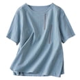 thumbnail image 2 of Ailaofu Women's Cotton Linen Short Sleeve T-Shirt Fashionable Embroidered Loose Retro Round Neck Top Versatile Casual Shirt, 2 of 6