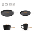thumbnail image 5 of 16 Piece Stoneware Round Dinnerware Set, Chip Resistant, Dinnerware Sets, Plates, Dishes, Bowls, Service for 4, Black, 5 of 6