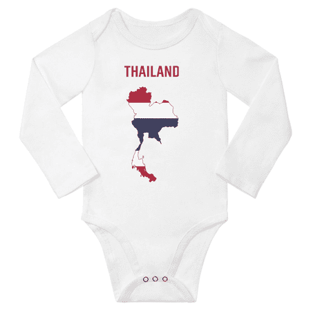 

Thailand Flag Map Baby Long Slevve Jumpsuits Clothes (White 12-18 Months)