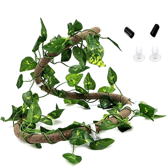 Reptile Bend-A-Branch Vines with Suction Cups, Bearded Dragon Supplies Accessories for Chameleon Gecko Lizard, 3.3Ft