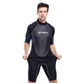 thumbnail image 3 of Mens Zip Back Surfing Swimsuit Short Sleeve Athletic Bathing Suit - 3mm Neoprene -, 3 of 10