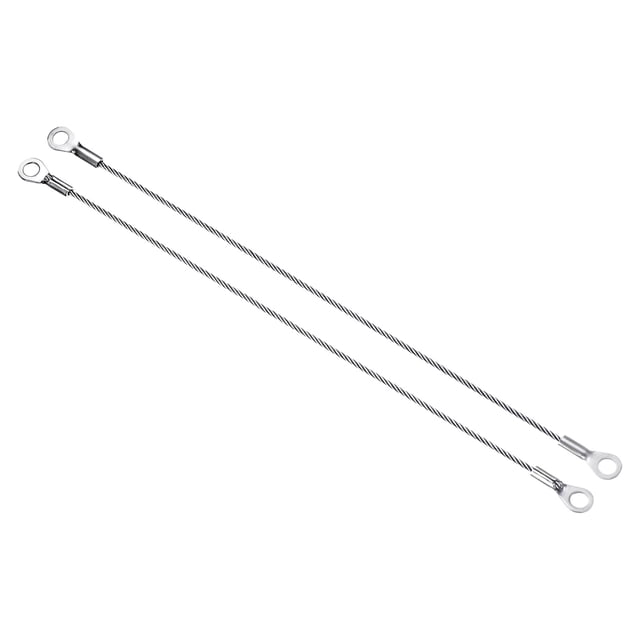 Unique Bargains 2mmx20cm Stainless Steel Lanyard Cable Eyelets Ended Wire Rope 6 Pack