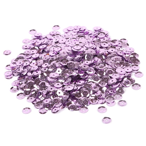 ERDOUY 4800Pcs 6mm Round Loose Sequins, Bulk Glitter Paillettes Spangles for Sewing, Wedding & Christmas Craft Decor, Light Purple