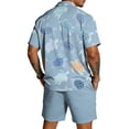 thumbnail image 4 of Mens Summer Short Sets Beach Shorts Sleeve Button Down Shirts Casual Hawaiian Shirt and Shorts Outfit, 4 of 6