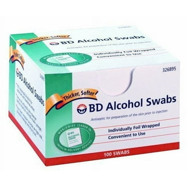 6 Pack BD Alcohol Swabs Individually wrapped Antiseptic 100 Swabs Each